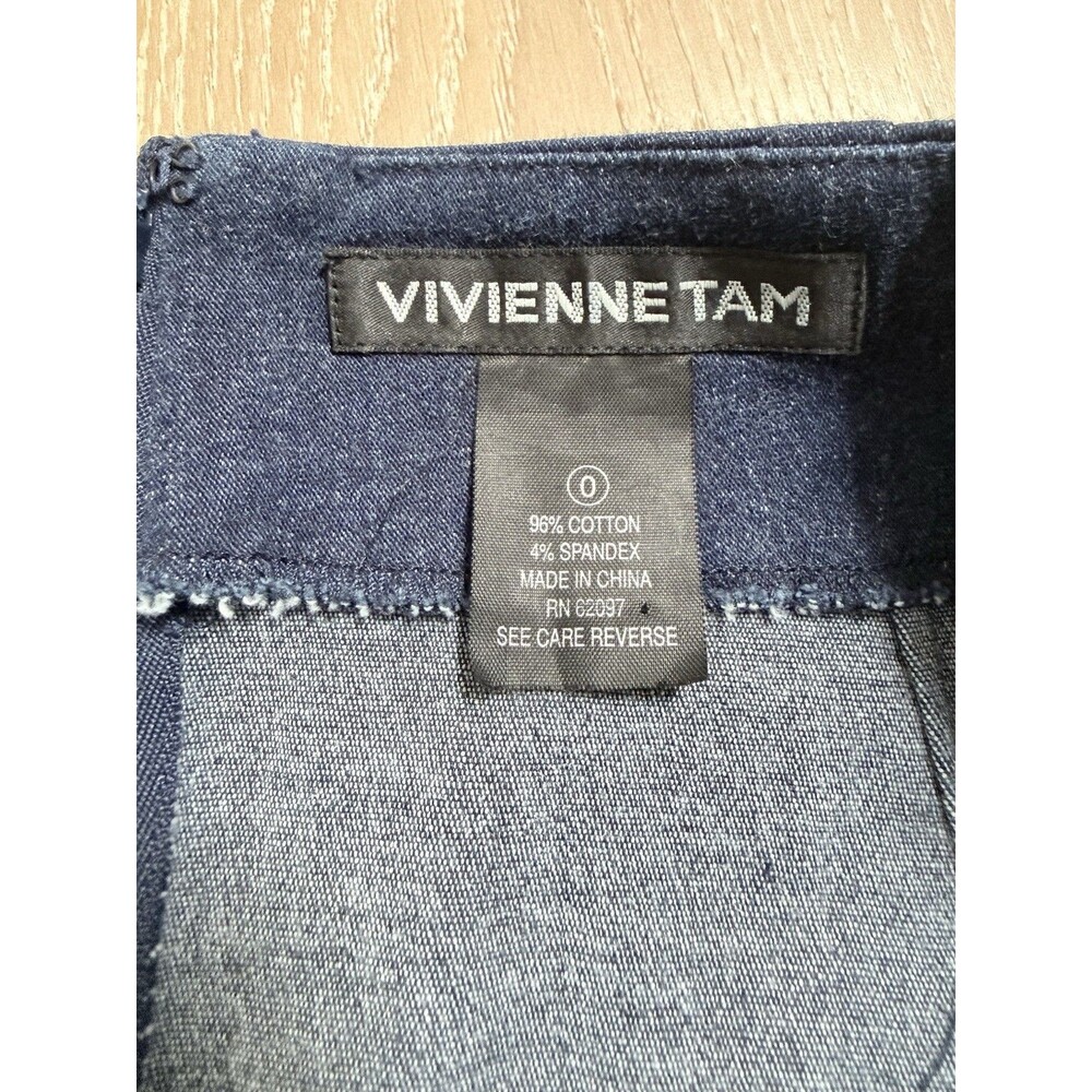 Archival Vivienne Tam Y2K Smocked Denim Skirt - Size 0 (Fits S 2) Vintage - Picture 3 of 11